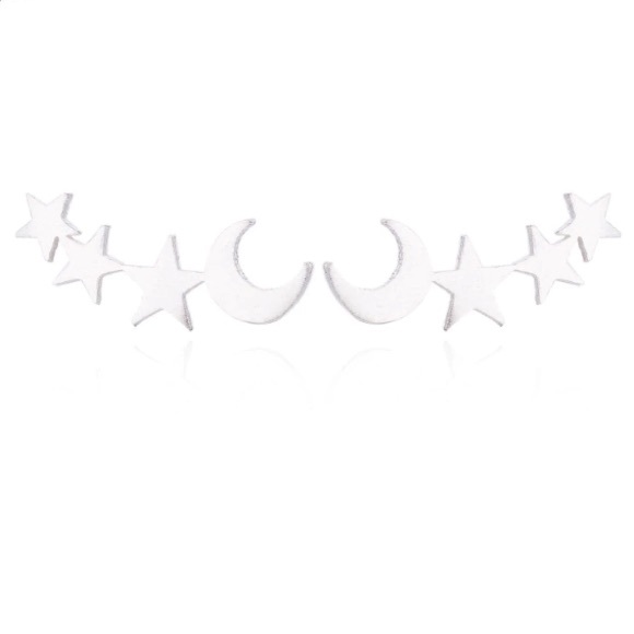 NEW!💙💎SILVERY!⭐️STARS!🌙MOON!⭐️STUDS!💎💙LOVELY! - Picture 7 of 10